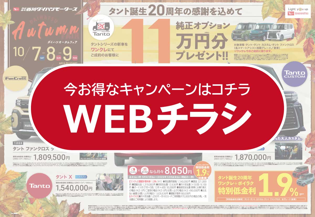 今お得なキャンペーンはこちら！WEBチラシを開く